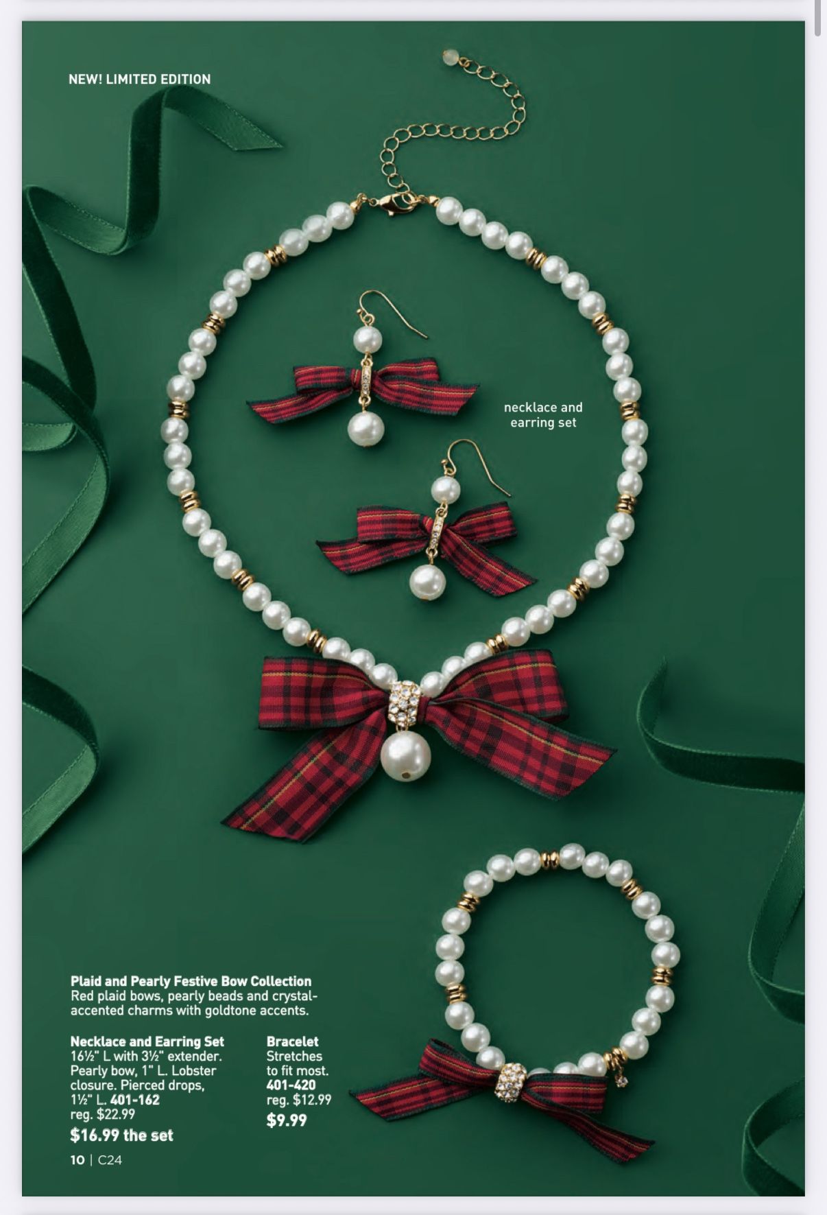 Plaid and Pearly Festive Bow Collection