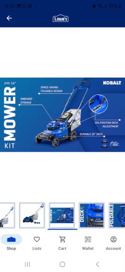 24-volt, 16-in Push Battery Walk Mower with (2) 4 Ah Battery Included