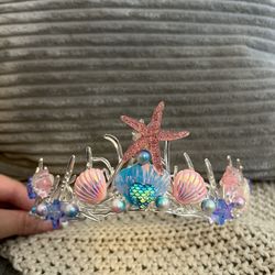 Mermaid Crown With Birthday Princess Sash 
