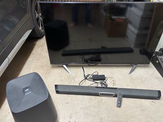 TCL 4k 55” TV and Polk Soundbar w/ subwoofer