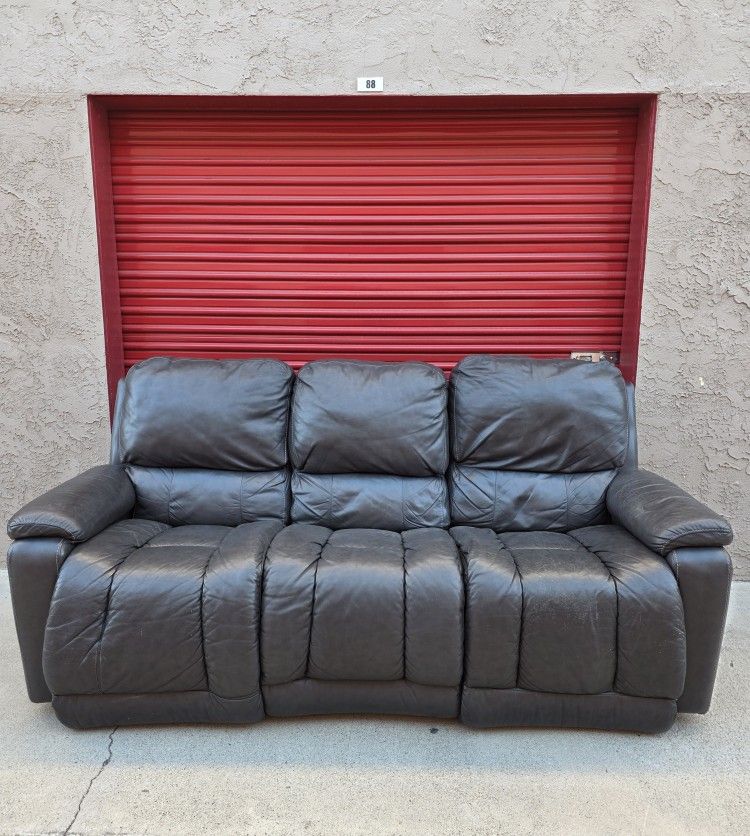 Power Recliner Leather Couch
