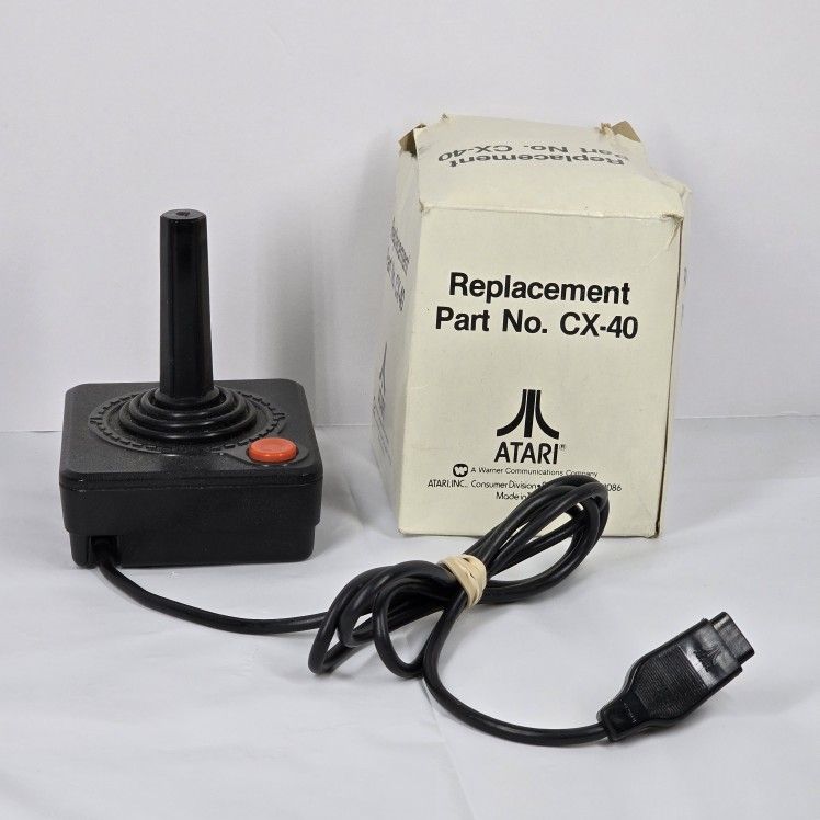 Retro Atari 2600 cx40 joystick controller Black Trim GUC Original Box