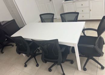 CONFERENCE TABLE AND OFFICE CHAIRS