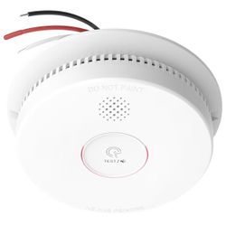 Hardwired Interconnected Smoke Detectors,Photoelectric Smoke Alarm with 9V Battery Backup,Test/Silence Button, Hard Wired Fire Alarm for Home GS562A 1