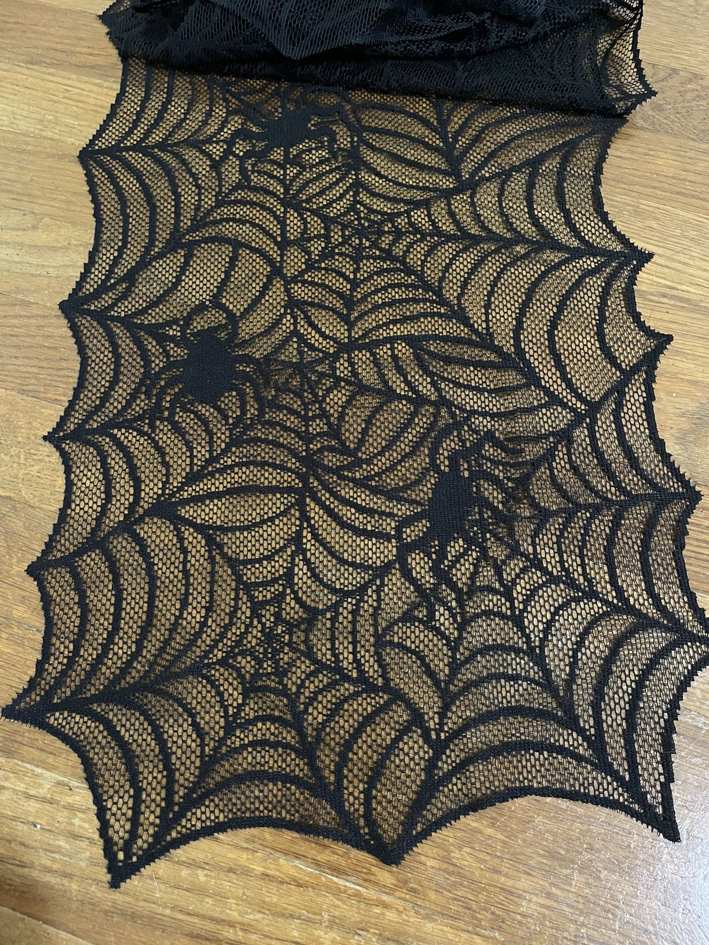 Spooky Spiderweb Lace Table Runner Decor