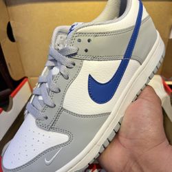 Nike Dunk Low Wolf Grey Royal Blue Size 7.0Y