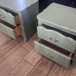Sage Green Modern Nightstands 