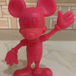 Marx & Co-Walt Disney Plastic 6" Mickey Mouse Pink Wax Figure 1971 Vintage Toy