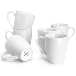 Porcelain Coffee Mugs 16oz – Set of 6 Cups for Latte, Tea & Cappuccino