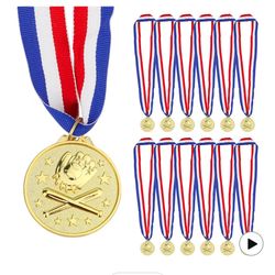 12 Pcs 1st Winner Medals For Sports Baseball 