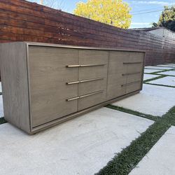 Restorstion hardware grey oak calvin 4-door console