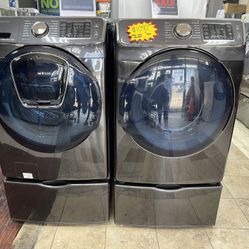 Gray Samsung Front Loader Washer And Dryer Set