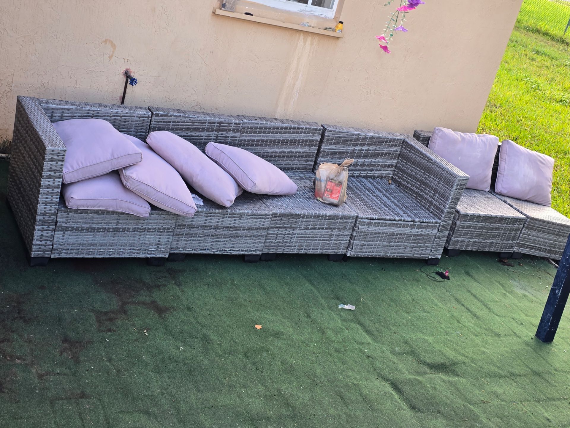 Out Side Visual Outdoor Rattan Sectional Sofa Set with Cushions for Sale in Homestead ...