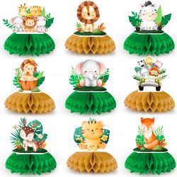 9pcs Safari Animal Honeycomb Centerpieces(New, Unopened)