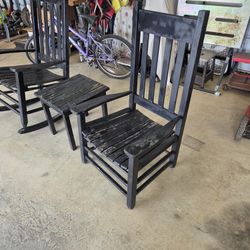 Soild  Wood  Rocking Chair  An Matching standard chair with small table.