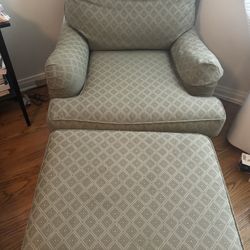 Perfect Loveseat/ Reading Chair With Ottoman