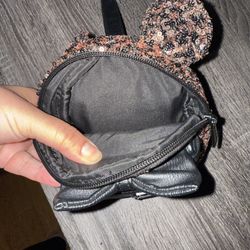 Mini Disney Gold And Black Sequin Loungefly Backpack