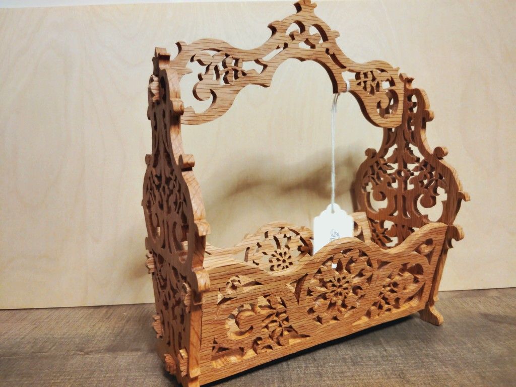 Handmade Oak Mail Basket
