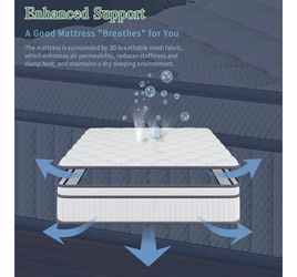 King Size Mattress, 12 Inch King Mattress in a Box, Gel Memory Foam Hybrid Mattresses for Motion Isolation, Soft and Comfortable, Pressure Relief, Med