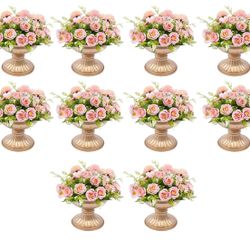 10Pcs Metal Vase for Wedding Party Decoration,
