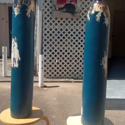 New Set  41ins And 31.5 In Tall Terracotta Glaze Floor Vase High Quality Masterpiece Very Detailed And Heavy