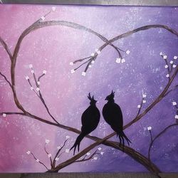 Canvas Love Birds Painting 