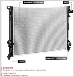 OE Style Aluminum Core Radiator DPI 13157 Compatible with 09-18 Chrysler 300, 09-17 Challenger/Charger, 24-1/8" W X 18-3/8" H X 1" D, 1-7/16" Inlet,