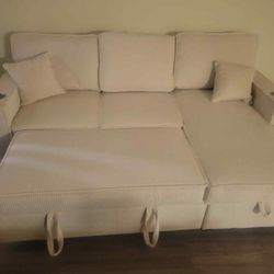 New Sleeper Sectional Couch With Storage And USB / Free Delivery 