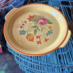 Vintage Bright  Orange N Yellow Colored  Dish $3  And Ash Tray $8 