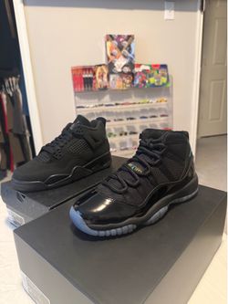 11s gamma blue/4s black cat