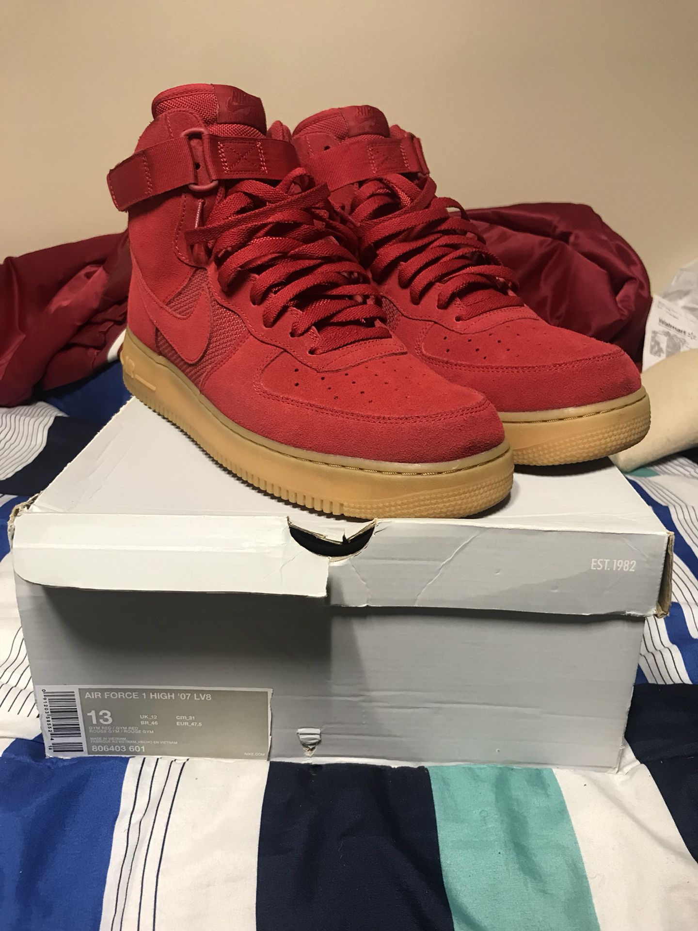 Nike Air Force 1 (AF1) Red Suede Gum for Sale in Durham, - OfferUp