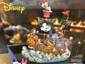 Disney Halloween Pirate Ship Lighted Figurine