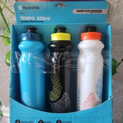 3 Pack Of Hydrapak Tempo 525 Ml Handheld Running Water Bottles