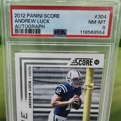PSA 8 - Andrew Luck Rookie AUTO Sealed 