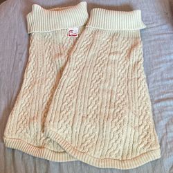 Two EXTRA LARGE Knit Tan Dog Sweaters  