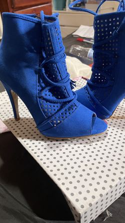 Blue Booties Heels