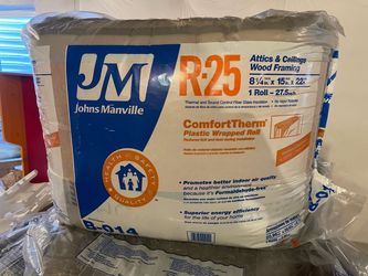 JM R-25 fiberglass insulation roll – sealed.