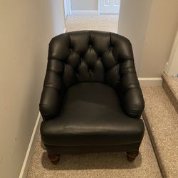 Beautiful Black Faux Leather Accent Chairs 