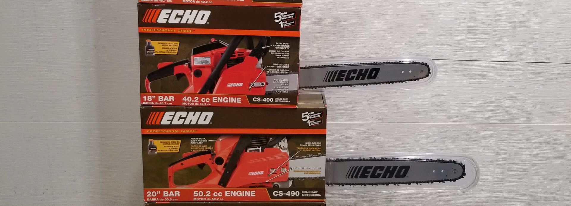 Echo Chainsaw 18inch and 20inch