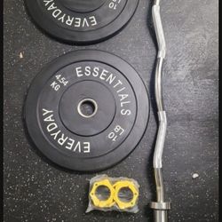 Curl Bar And Weights 
