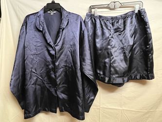 Silk navy pajama set