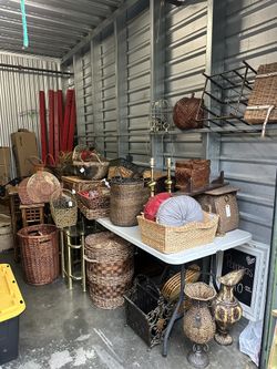 Wicker Baskets Pampas Shelf Vases Decor 