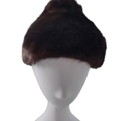 Women's Fashionable Vintage Mink Cloche Hat 