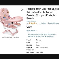 Pink Portable Baby High Chair -Turlock