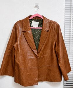 Anthropologie Hayden Vegan Brown Jacket L