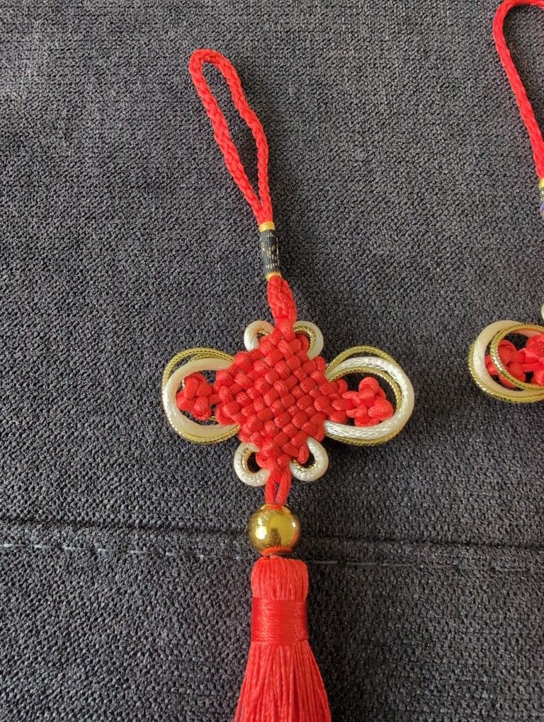Mid Century Chinese Asian Woven Hanging Tassel 
