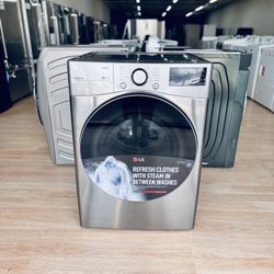 New LG - 7.4 Cu. Ft. Stackable Smart Gas Dryer with Built-In Intelligence - Graphite steel Model: DLG3601V