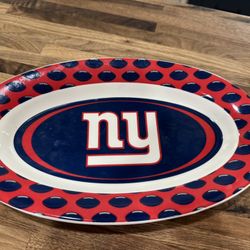 NY Giants Serving Platter And Ornament