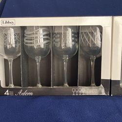 Eight beautiful Libby wine glasses