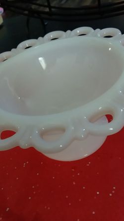 VINTAGE MILK GLASS COMPOTE